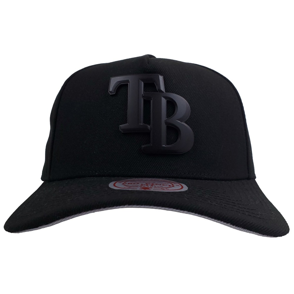 Tampa Bay Rays Mitchell & Ness MLB Pro Fit Snapback Hat Cap 3D Metal Logo‎ NWT